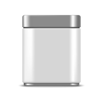 Metallic box realistic mockup for package design