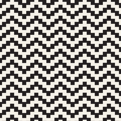 Fototapeta premium Halftone Edgy Lines Mosaic Endless Stylish Texture. Vector Seamless Black and White Pattern