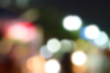 Car lamp bokeh blur in the night times