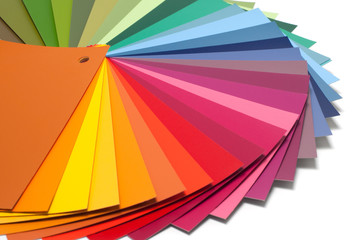  Color palette guide, paint catalog samples, rainbow swatch