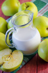 milk and apple