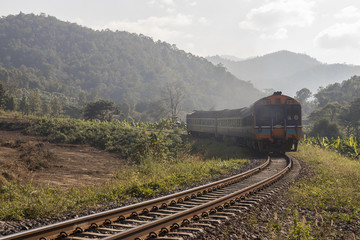 train in the mountain
