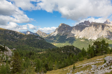 passo Fazarego from Cinque Torri, Dolomite, Italy