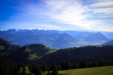 Top of Rigi mountain views, Switzerland