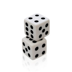 Dice game isolated on white background. Clipping path