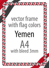 Frame and border of ribbon with the colors of the Yemen flag