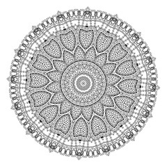 King`s circular monochromatic lace pattern. Vintage style.Can be used for invitation, menu, card design, for pillow design, banners, signs and others.