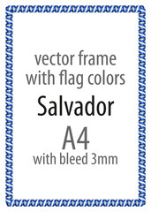 Frame and border of ribbon with the colors of the Salvador flag