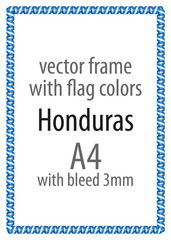 Frame and border of ribbon with the colors of the Honduras flag