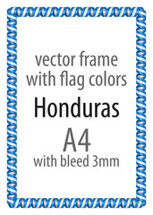 Frame and border of ribbon with the colors of the Honduras flag