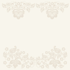  Elegant background with decorative russian khokhloma postcard frame