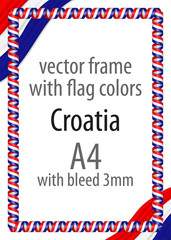 Frame and border of ribbon with the colors of the Croatia flag