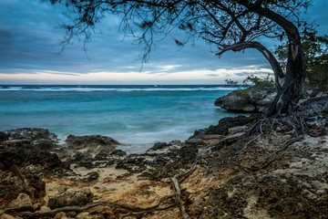 Fototapeta na wymiar Playa Blanca, Rafael Freyre, Holguin, Cuba. Ocean front dawn.