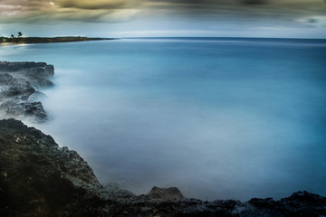 Playa Blanca, Rafael Freyre, Holguin, Cuba. Ocean front dawn.