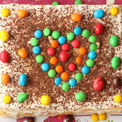 Tort, handmaid, draje, color, white, napoleon