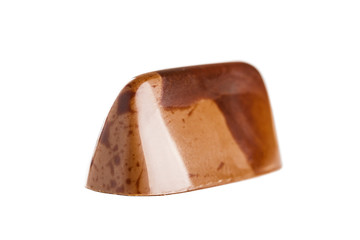 Chocolate handmade candy isolated on white