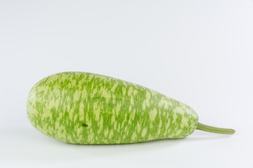 white flowered gourd isolated on white background