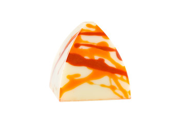 Chocolate handmade candy isolated on white