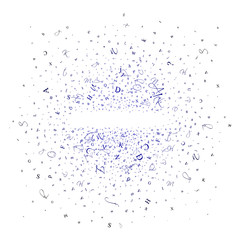 Abstract background of letters and digits.