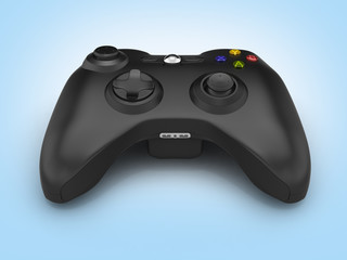 black gamepad on blue gradient background 3d © kv_san