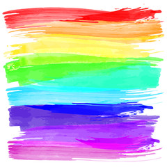Rainbow background made watercolor brushes.