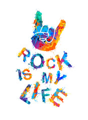 Rock is my life. Sign of the horns
