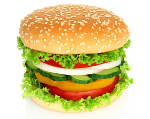 Healthy vegan burger with raw vegetables