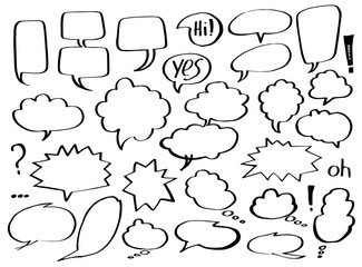 Fototapeta premium Set of Speech Bubbles. Hand Drawn.
