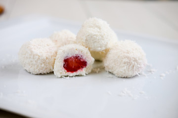 Candy with strawberry