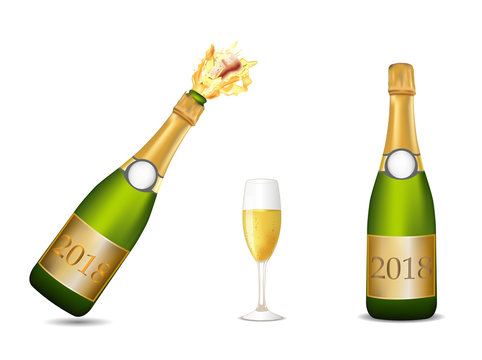 Champagne bottle celebration