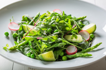 Homemade vegetarian salad with mix of vegetables