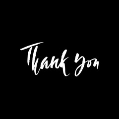 Thank You handwritten inscription. Hand drawn lettering. Thanks card. Vector illustration