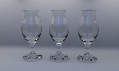 Glass Cup models; isolated on white 3d render