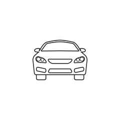 car icon, automobile symbol vector graphics, a linear pattern on a white background, eps 10.