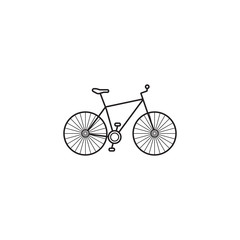 bicycle  icon, transport symbol vector graphics, a linear pattern on a white background, eps 10.