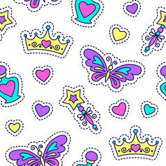 Obraz premium little princess seamless pattern, cute texture for girls