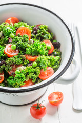 Healthy kale salad full of vitamin and minerals