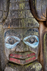Face on Old Totem