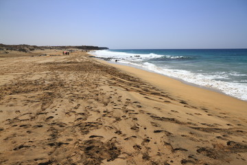 Scenic view El Cotillo beach on Fuerteventura, Canary Islands