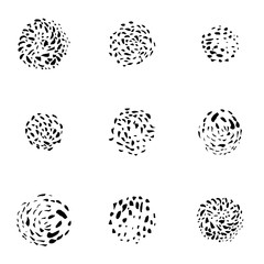 Pattern grunge hand-drawing with a dry brush in black ink made of geometric shapes, strokes. Seamless vector that can be used for printing onto fabric, paper printing, backgrounds in graphic design