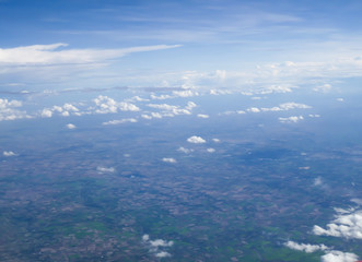 Aerial photograph.From inside the plane.In the rain