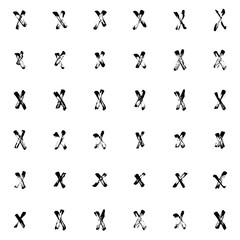 Pattern grunge hand-drawing with a dry brush in black ink made of geometric shapes, strokes. Seamless vector that can be used for printing onto fabric, paper printing, backgrounds in graphic design