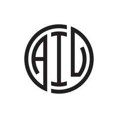 initial three letter logo circle black