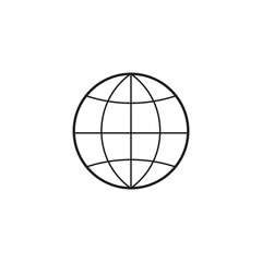 Globe line icon, outline vector illustration, linear pictogram isolated on white