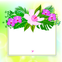 Square card with tropical decor
