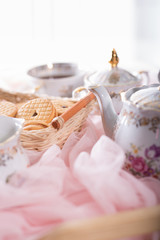 Fresh cookies in a small basket.