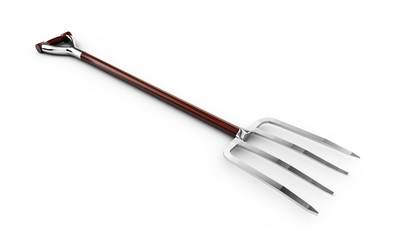 Pitchfork isolated on white background. 3d render image.