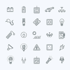 Electric accessories icons