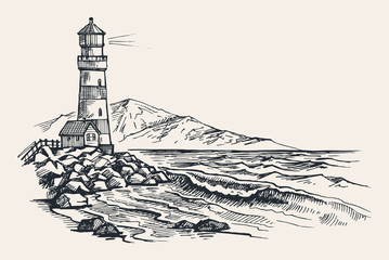 Lighthouse vector drawing