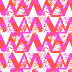 Hand painted bold pattern with triangles